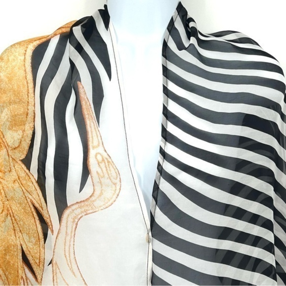 GOTTEX Black, Yellow and White Egret Scarf